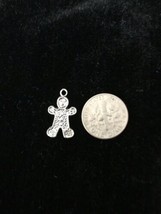 Gingerbread Man antique silver charm pendant - Necklace Charm - £7.42 GBP