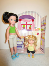 Babysitter Play Set 2 Dolls Clothes Lift-Tab Kitchen MGA 2006 LOOK - $18.99