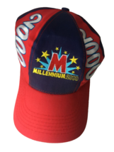 Vintage 2000 Millennium Red Blue Baseball Cap Hat Size 57cm vtd - £16.86 GBP