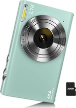Digital Camera Auto Focus 2.7K 48Mp Digital Point And Shoot Camera With, Green. - £61.39 GBP