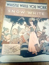 Vintage 1937 Whistle While You Work Sheet Music Snow White And The Seven Dwarfs - £12.06 GBP