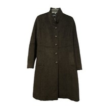 Jones New York Womens Dark Brown Wool Blend Button Coat Size 12 - £22.33 GBP