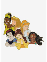 Disney Princess Cluster Belle Tiana Moana Cinderella Snow White Aurora Large pin - £12.73 GBP