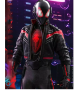 Spider-Man Miles Morales Black Bomber Sheep Skin Leather Jacket - $158.81 CAD