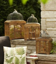 Decorative Birdcages (Set of 3) 17.75&quot;H, 21.75&quot;H, 25.25&quot;H Wood/Metal - £211.34 GBP