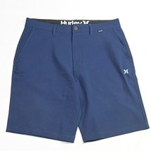 Hurley 32 x 10&quot; Navy Blue Tech Wicking Hybrid Casual Golf Shorts - £19.53 GBP