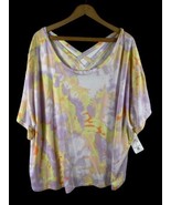 Tek Gear Size 3X Shirt Top Womens Cut Open Back Tie Dye Knit Womens NEW ... - $27.83