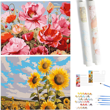 Paint by Numbers Kit for Adults Beginner &amp; Kids for Flower DIY Canvas 2P... - $17.68