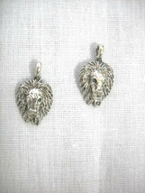 Pewter Lion Head With Mane King Of The Jungle Charms Simba Earrings African - £6.38 GBP