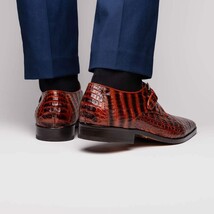 Genuine caiman crocodile Shoes Rovigo Cognac Straps image 7