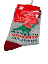 Christmas House Christmas Dinosaur Crew  Socks Fits Shoes 7-2 - £7.02 GBP