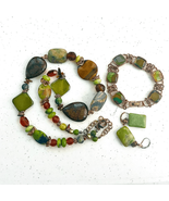 AXR Multi Stone Match Set - Earrings Bracelet &amp; Necklace - £34.88 GBP