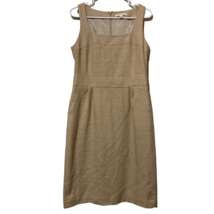 Banana Republic Womens A Line Dress Beige Tweed Square Neck Sleeveless C... - £17.40 GBP