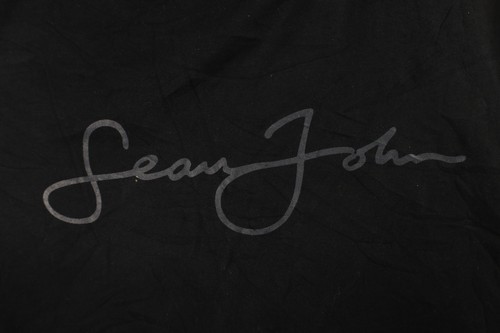 Vintage Sean John Mens 3XL Distressed Spell Out Script Long Sleeve T-Shirt Black Item image 4