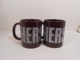 Lot Of 2 Hershey&#39;s Chocolate Silver Logo Coffee Cup Brown Mug Galerie - £8.88 GBP