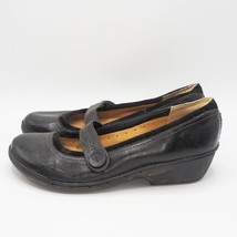 Clarks Unstructured Black Leather Slip On Casual Shoes Women&#39;s Size 9 N US - £15.56 GBP