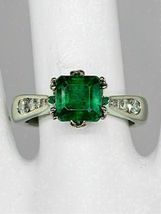 2.16Ct Princess Cut Green Emerald Solitaire Engagement Ring 14K White Gold Over - £81.59 GBP