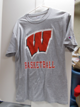 University of Wisconsin Basketball Gray Crew Neck Shirt Medium - £13.06 GBP