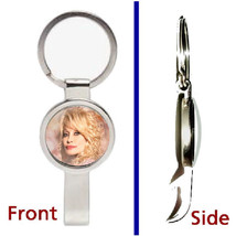 Dolly Parton Pendant or Keychain silver tone secret bottle opener - £11.26 GBP