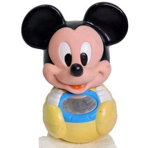 VTG Mickey Mouse Roly Poly Baby Toy 1984 Disney Wooble Chime Sound Mirro... - $12.86