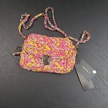 Forever 21 Wicker Straw Pink Yellow Crossbody Handbag Purse Small NWT - £13.82 GBP