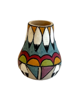 Vintage Native American Miniature Pottery Vessel Multicolored Design - €16,21 EUR