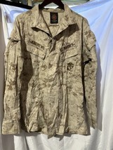 US Marine Corps USMC Desert MARPAT Digital Camo Jacket Med Long NAMED - $24.74