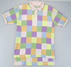 Orvis Multicolor Patchwork Block Polo Shirt Men’s Size M Pink Yellow Blu... - $16.10