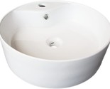 Wells Sinkware White Ceramic Round 19 X 19 Vessel Vanity Bathroom Above ... - $165.99