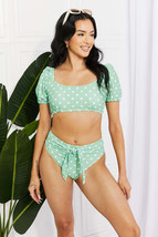 Marina West Swim Vacay Ready Puff Sleeve Bikini in Gum Leaf - £38.32 GBP
