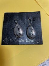 Women Premier Designs Earrings Silver Tone Teardrop 1.5&quot; Costume Fashion... - $7.77