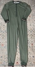 Hearth and Hand Magnolia Mens Long 1pc Pajamas Green Union Suit Size Large - $34.64