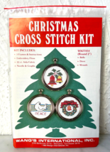 Wang&#39;s Vintage Christmas Ornaments Cross Stitch Kit - Bells-Dove-Wreath ... - £7.57 GBP