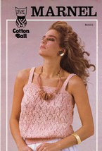 12X Marnel Tweedy Cotton Ball Knit Sweater Vest Tank Top Leaflet Patterns - $11.99