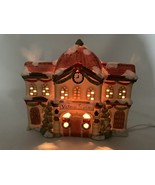 Porcelain Christmas Village Light up House Building VICTORIA STATION - $333.59 MXN