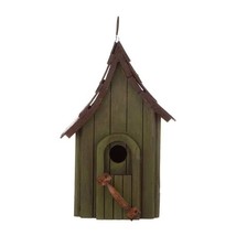 Dark Green Wood Hanging Bird House for Outdoor Garden Deck Patio Tree - £90.65 GBP