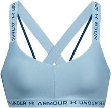 Under Armour Crossback Low Sports Bra Women M Blue Compression Light Sup... - £23.63 GBP