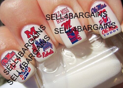 New 2024 Designs》56 OLE MISS Rebels Decals》14 Different Designs》Nail Art Decals
