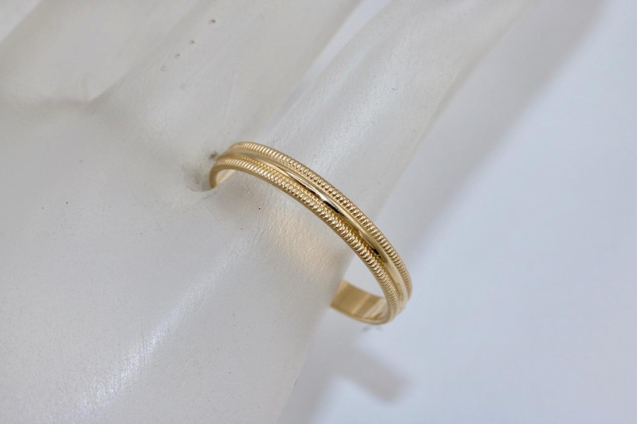 10K Yellow Gold 3mm Milgrain Edge Wedding Band Ring Size 11 Item image 2