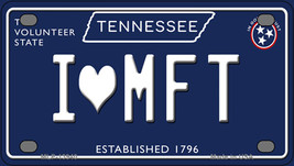 I Heart MFT Tennessee Blue Novelty Mini Metal License Plate - £11.76 GBP