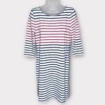 VINEYARD VINES pink/blue/white stripe 3/4 sleeve casual dress size small - £22.07 GBP