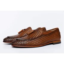 The Mclean Shoe Tan Woven Tassel Loafer Men Shoe image 2