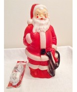 Vintage Empire Plastic SANTA CLAUS Blow Mold 1968 USA 13&quot; Tall W/New Lig... - $29.15