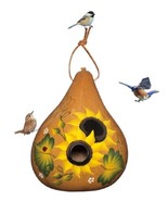 SUNFLOWER BIRDHOUSE - Hand Painted Large Summer Flowers Gourd Bird House - $73.49 CAD