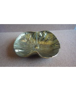 VINTAGE 1948 OSKAR HANSEN VIRGINIA METALCRAFTERS LOTUS LEAF BRASS DISH 3-24 - £58.97 GBP