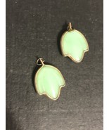 2 Green Glass Tulip Dangle Jadeite Crown Trifari Color Replacement Repai... - €41,35 EUR