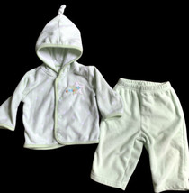 Carter&#39;s Baby Girl 6 Month Fleece Pants And Hooded Top Jacket Outfit Green - £6.03 GBP