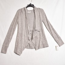 Mudd Women&#39;s Hooded Waffle Cardigan Grey Marble Size XS NWT - $19.79