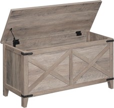 Hoobro Farmhouse Storage Bench, Wooden Storage Chest, 39.3&quot;, Greige Bg12... - $113.99