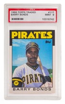 1986 Topps Barry Bonds Rookie Card #11T Graded by PSA as Mint 9 - £63.10 GBP